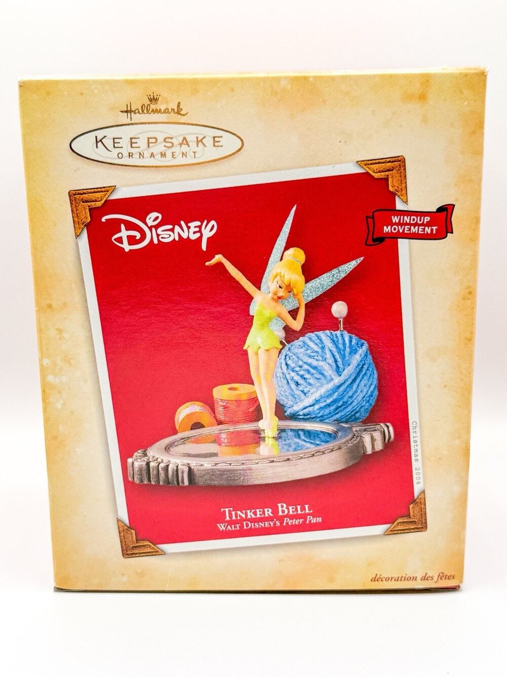 2004 Hallmark Disney Tinker Bell Windup Movement Ornament TESTED WORKING